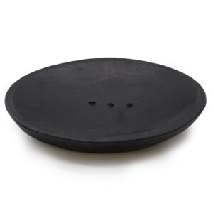 Oval svart marmor tvålkopp