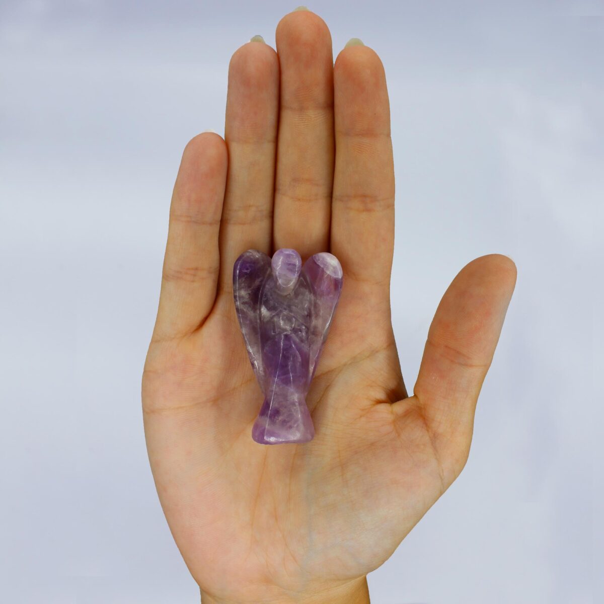 Hand snidad ädelsten ängel - ametist - Bild 3