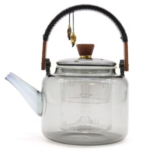 Tekanna för infusion av glas - Med ångkokarsystem kol - 1000ml