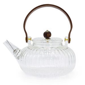 Infuser tekanna av glas - Klar ribbad pärla - 850ml